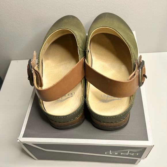 DANSKO Olive Green Leather Slingback Clogs - Picture 7 of 9
